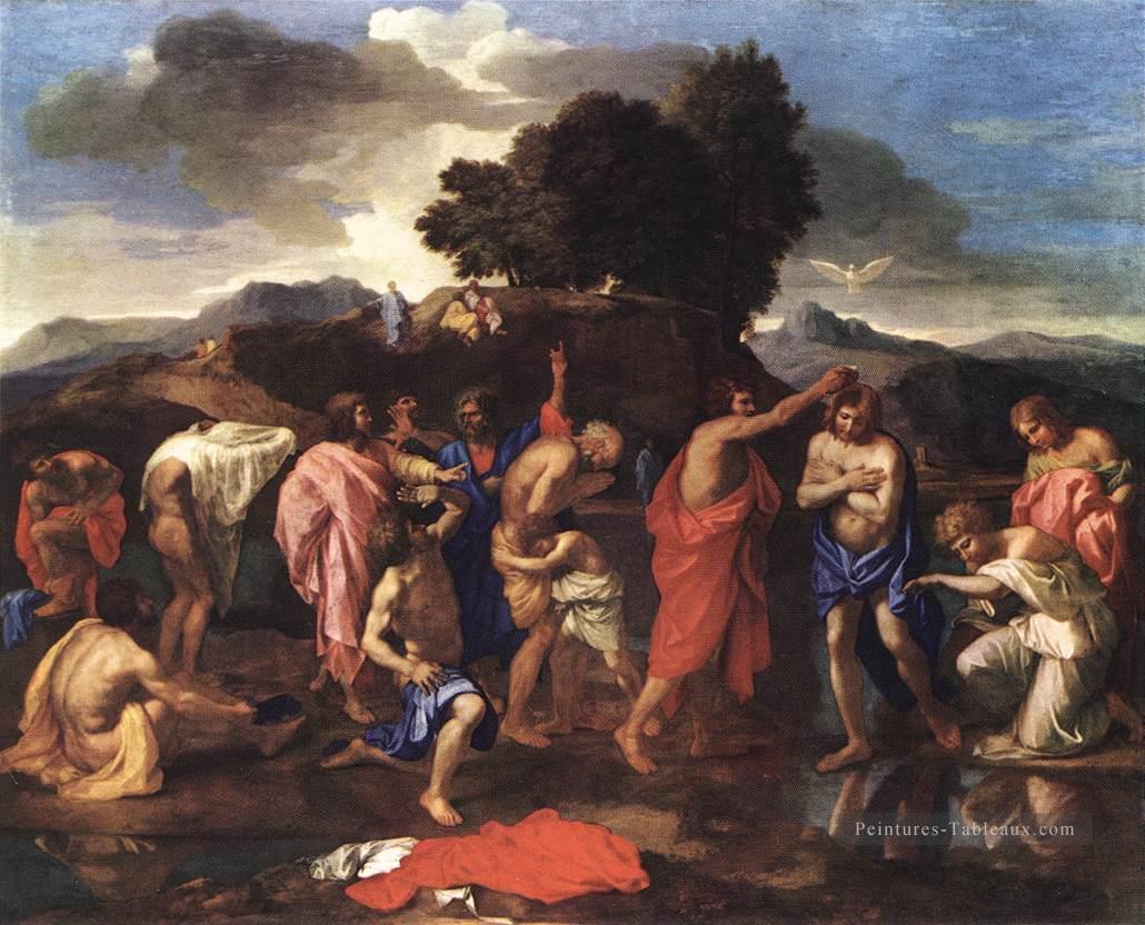 Sacrement de baptême classique peintre Nicolas Poussin Peintures à l'huile